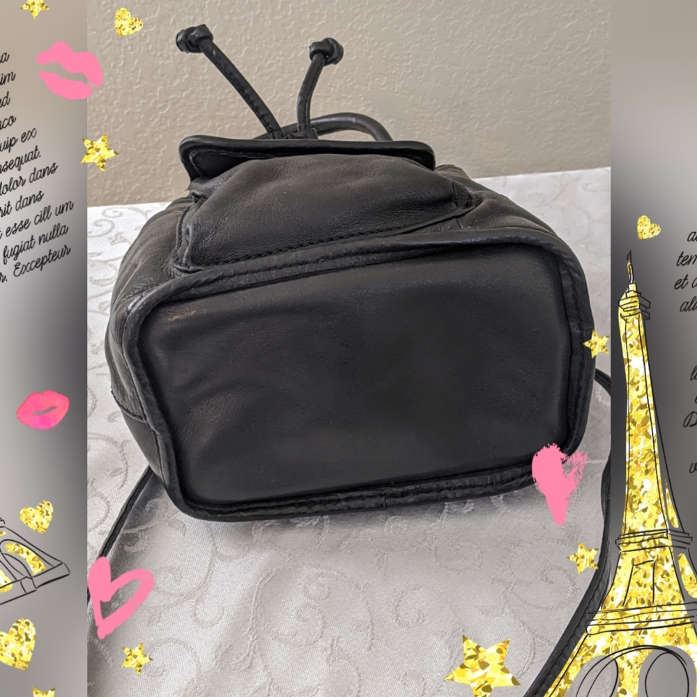 🎉🎉VINTAGE FOSSIL 75082 BLACK LEATHER BAG🌟🌟🌟 - Picture 2 of 6